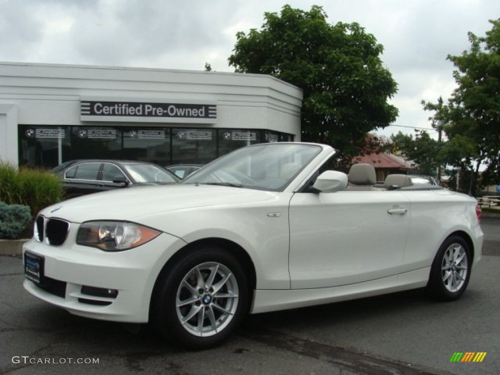 2011 1 Series 128i Convertible - Alpine White / Taupe photo #1