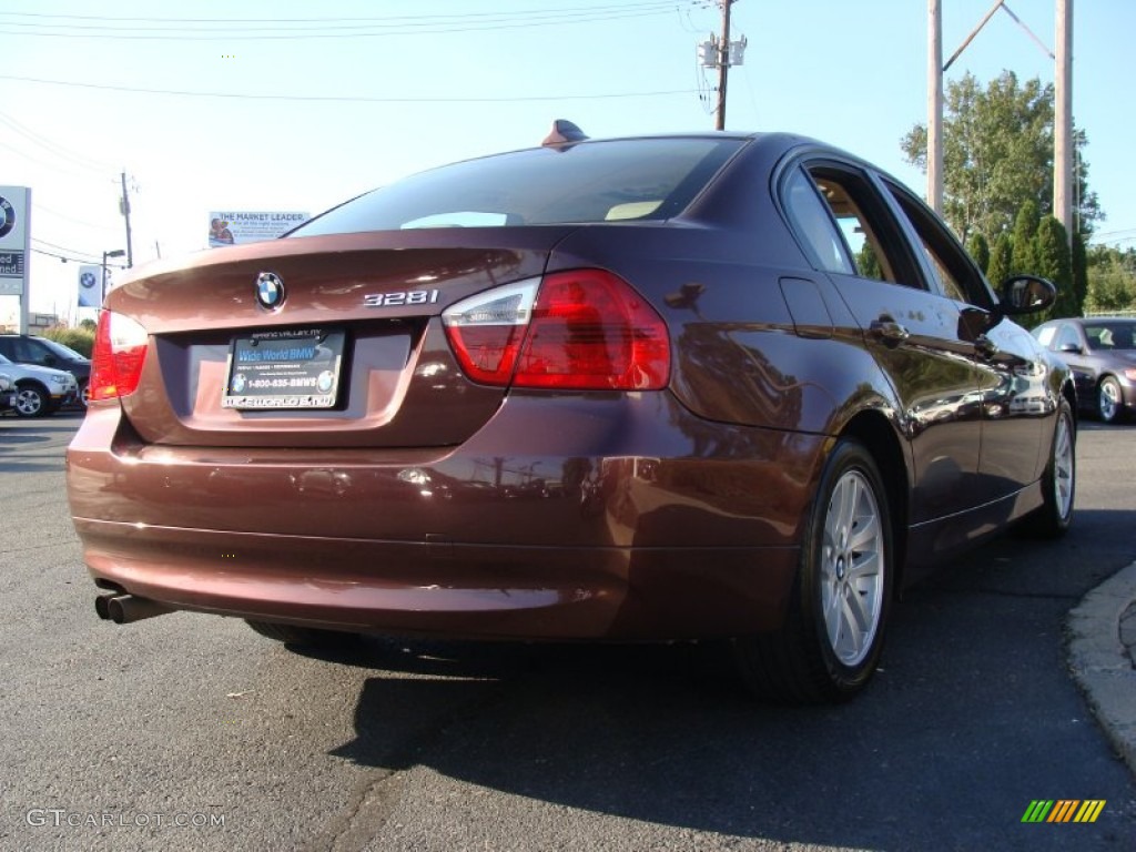 2007 3 Series 328i Sedan - Barrique Red Metallic / Beige photo #4