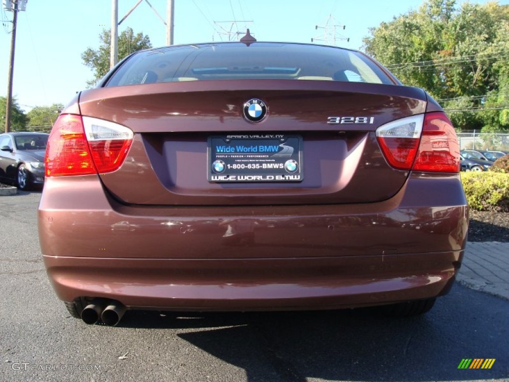 2007 3 Series 328i Sedan - Barrique Red Metallic / Beige photo #5