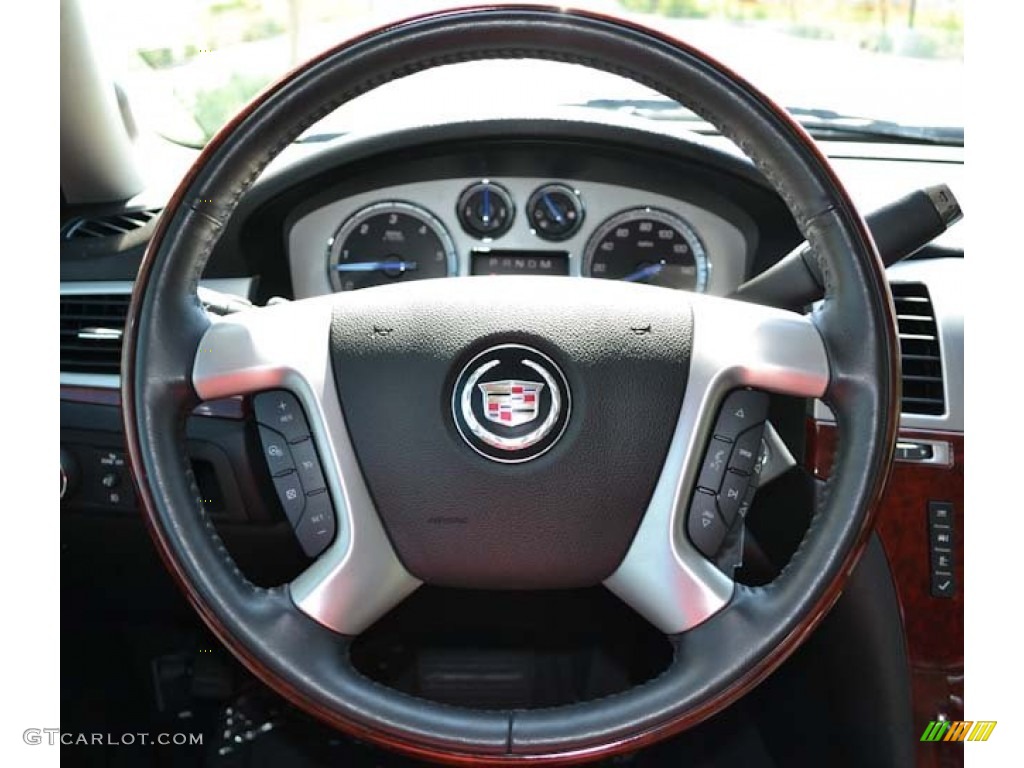 2011 Cadillac Escalade Luxury AWD Ebony/Ebony Steering Wheel Photo #68684695