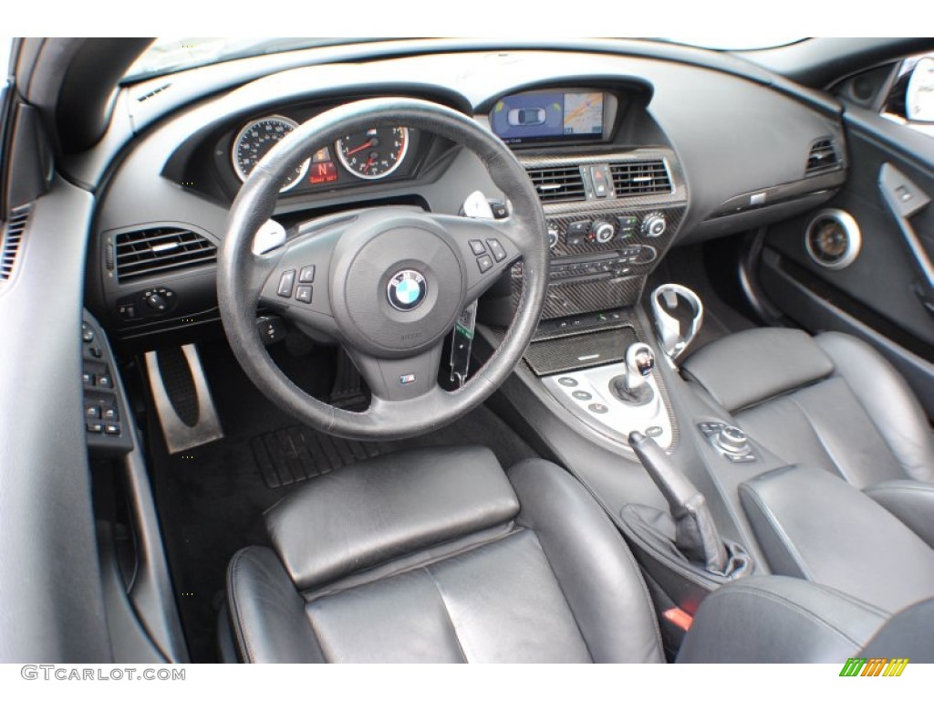 Black Merino Leather Interior 2009 BMW M6 Convertible Photo #68685163