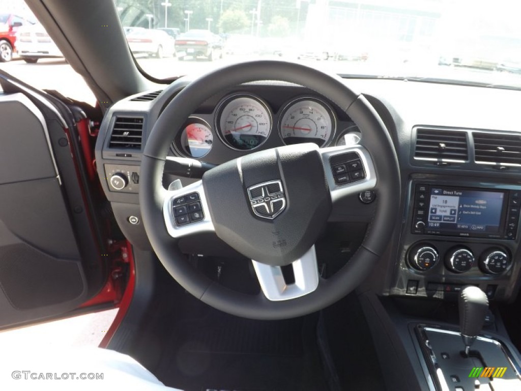 2012 Dodge Challenger SXT Dark Slate Gray Steering Wheel Photo #68685724