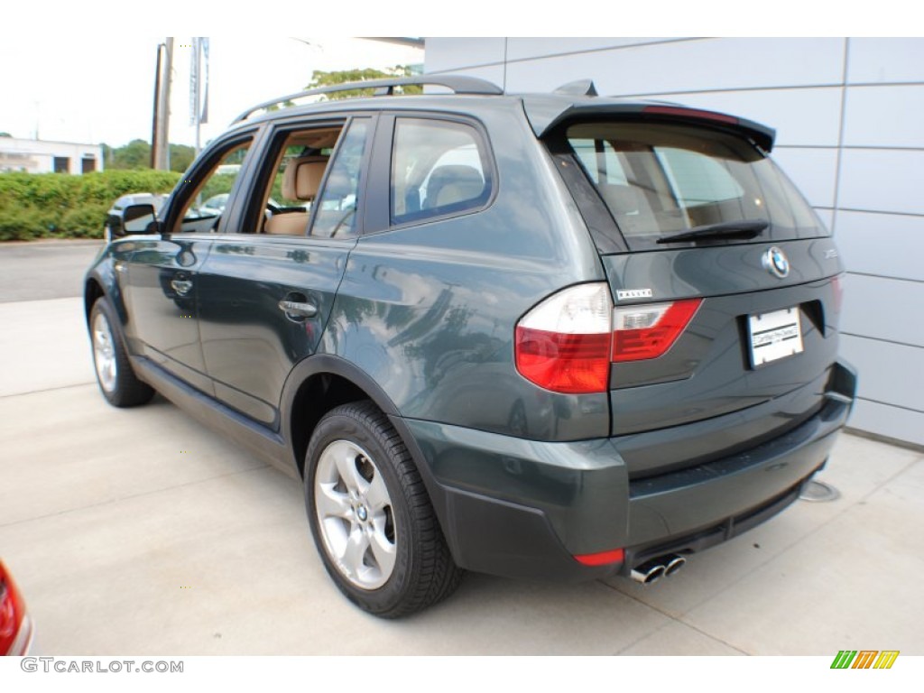 2008 X3 3.0si - Highland Green Metallic / Beige photo #4