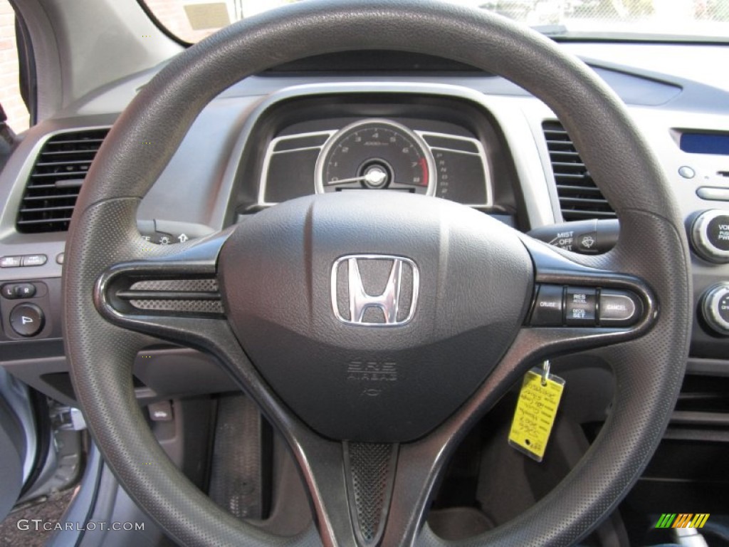 2007 Civic LX Coupe - Alabaster Silver Metallic / Gray photo #20