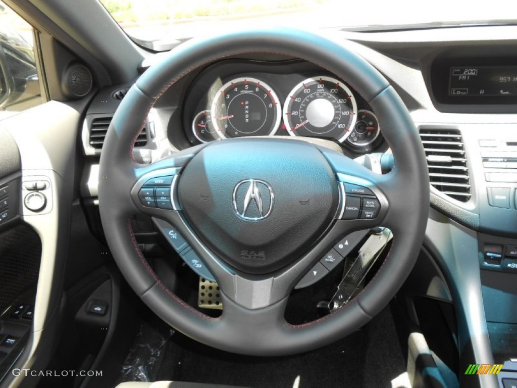 2012 Acura TSX Sedan Ebony Steering Wheel Photo #68690617