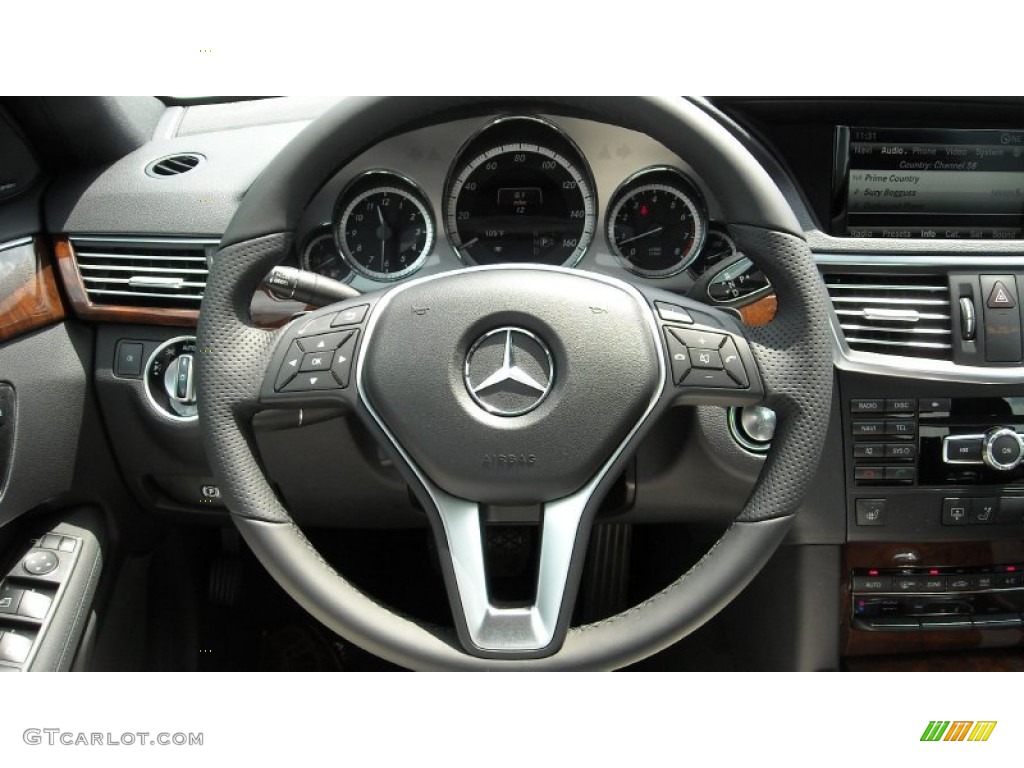 2013 Mercedes-Benz E 350 Sedan Black Steering Wheel Photo #68691343