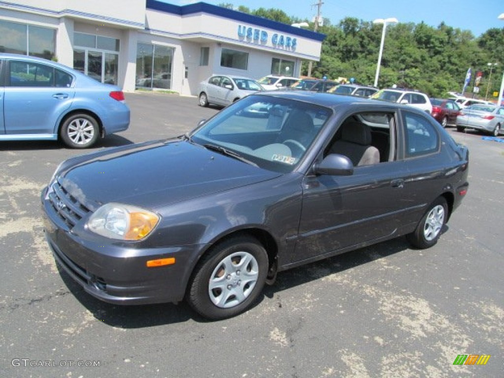 2005 Accent GLS Coupe - Stormy Gray / Gray photo #4
