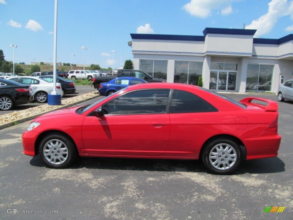 2004 Civic LX Coupe - Rally Red / Black photo #7