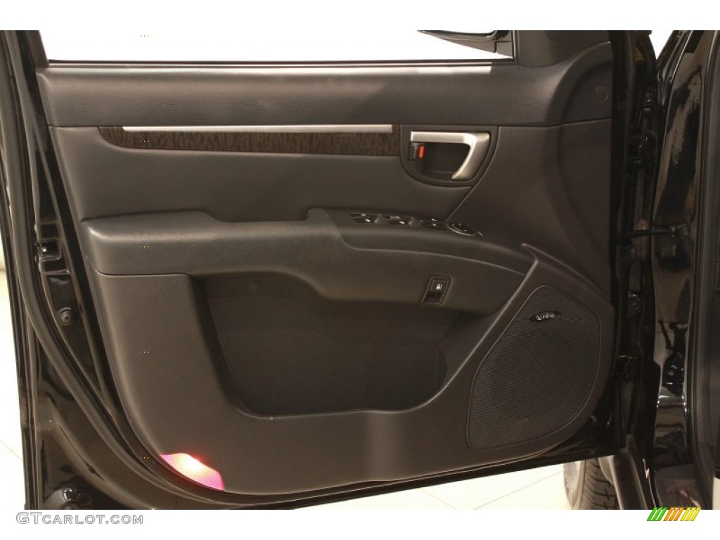 2008 Hyundai Santa Fe Limited 4WD Black Door Panel Photo #68704651