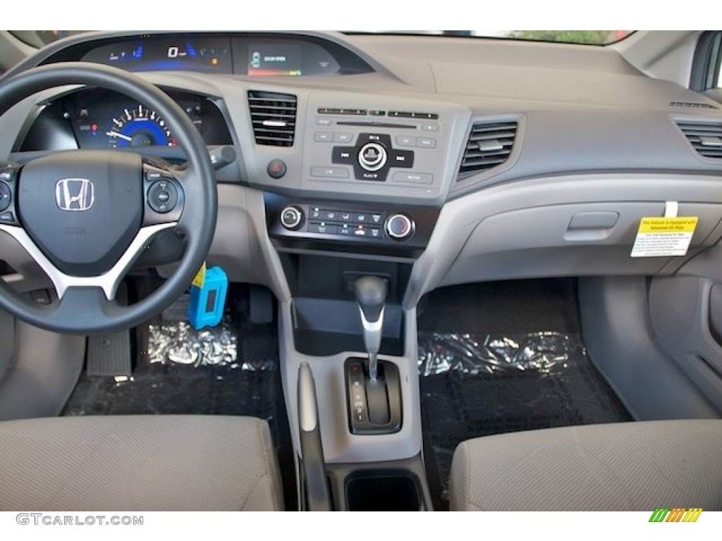 2012 Civic LX Sedan - Polished Metal Metallic / Gray photo #14