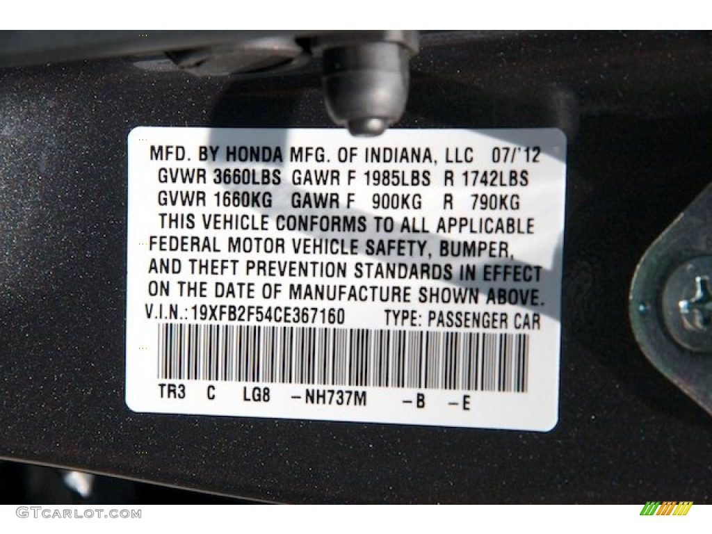 2012 Civic LX Sedan - Polished Metal Metallic / Gray photo #17