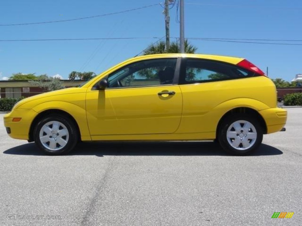 Screaming Yellow 2007 Ford Focus ZX3 SES Coupe Exterior Photo #68708296