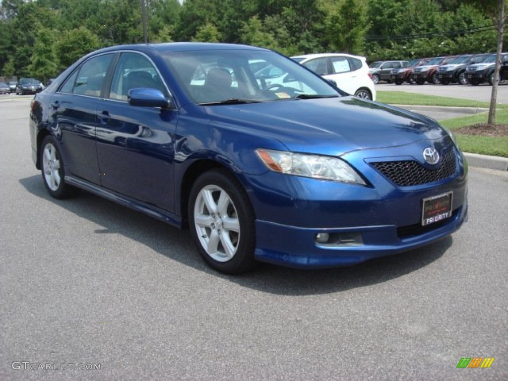 2007 Camry SE V6 - Blue Ribbon Metallic / Dark Charcoal photo #7
