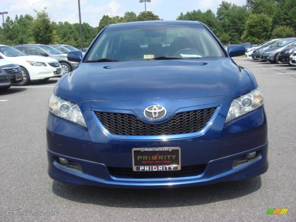 2007 Camry SE V6 - Blue Ribbon Metallic / Dark Charcoal photo #8