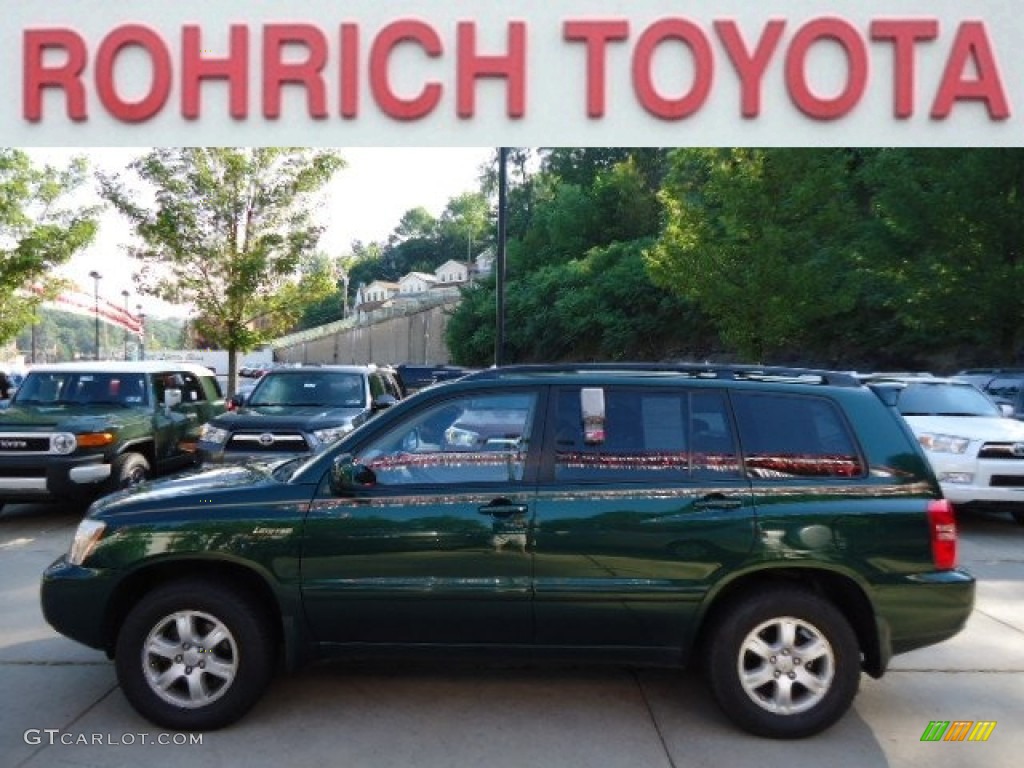 2002 Highlander Limited 4WD - Electric Green Mica / Ivory photo #1