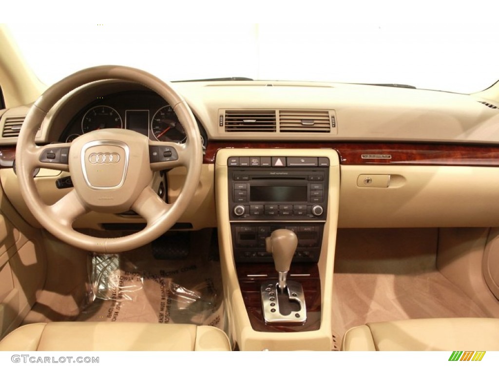 2008 Audi A4 2.0T quattro Sedan Beige Dashboard Photo #68711488