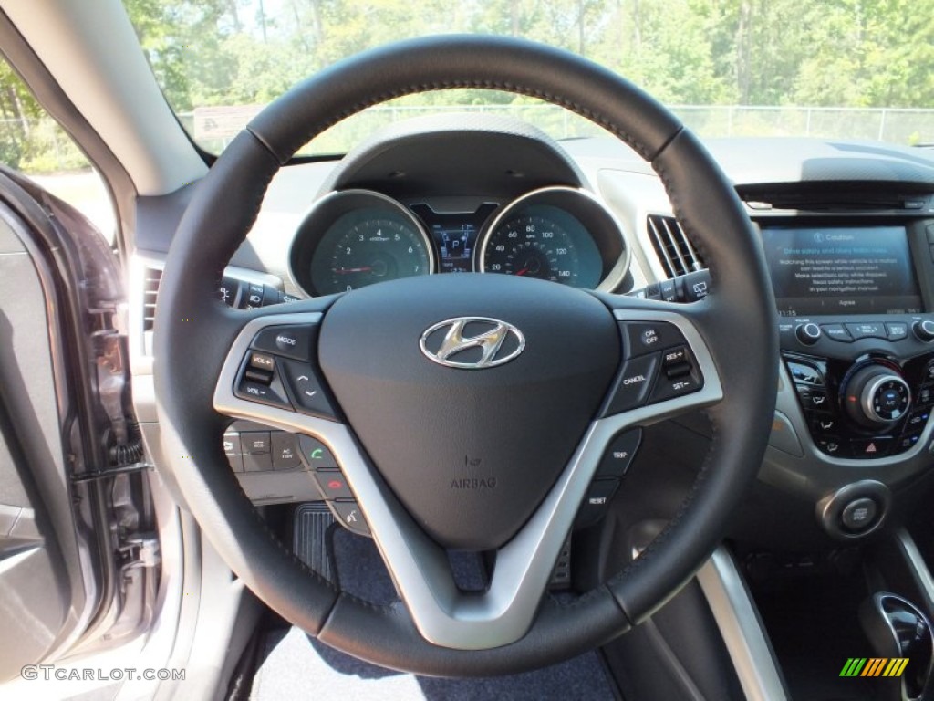 2013 Hyundai Veloster Standard Veloster Model Black Steering Wheel Photo #68712307
