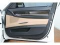 Saddle/Black Nappa Leather 2009 BMW 7 Series 750Li Sedan Door Panel