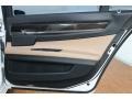 Saddle/Black Nappa Leather 2009 BMW 7 Series 750Li Sedan Door Panel