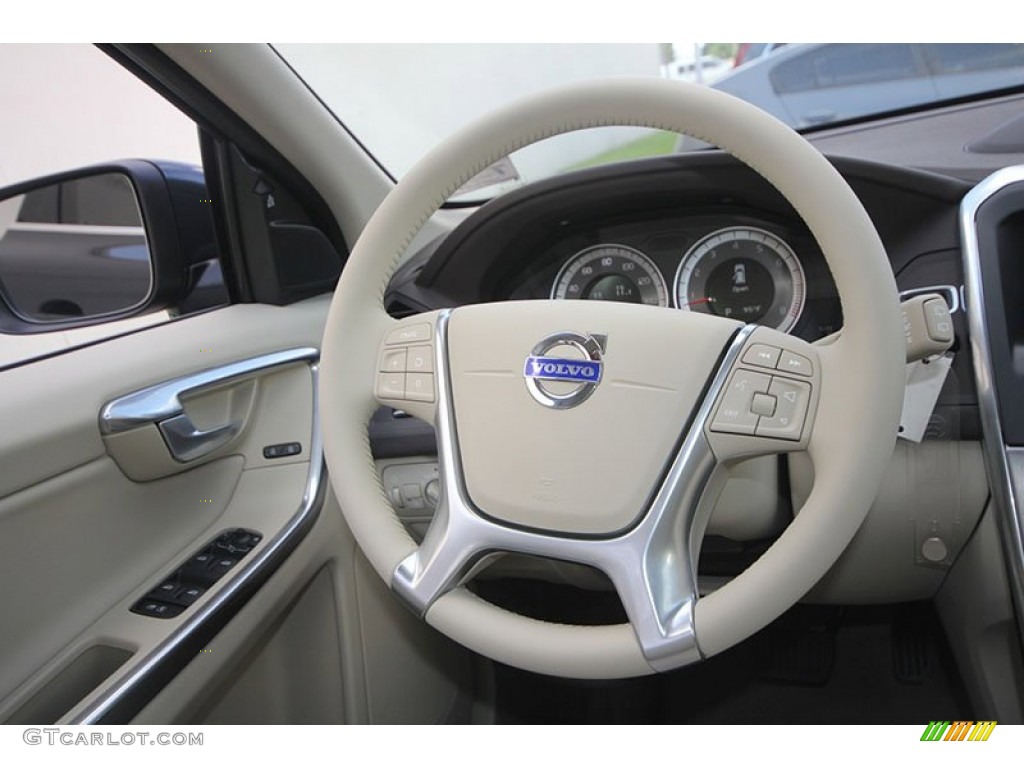 2013 Volvo XC60 3.2 Sandstone Steering Wheel Photo #68717782