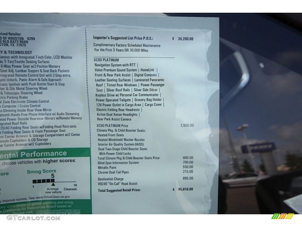 2013 Volvo XC60 3.2 Window Sticker Photo #68717791