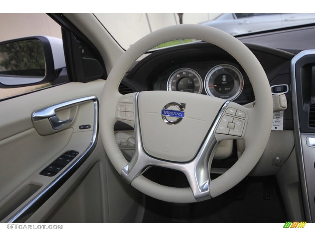 2013 Volvo XC60 T6 AWD Sandstone Steering Wheel Photo #68718655