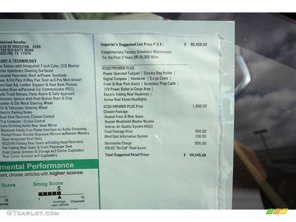 2013 Volvo XC60 T6 AWD Window Sticker Photos