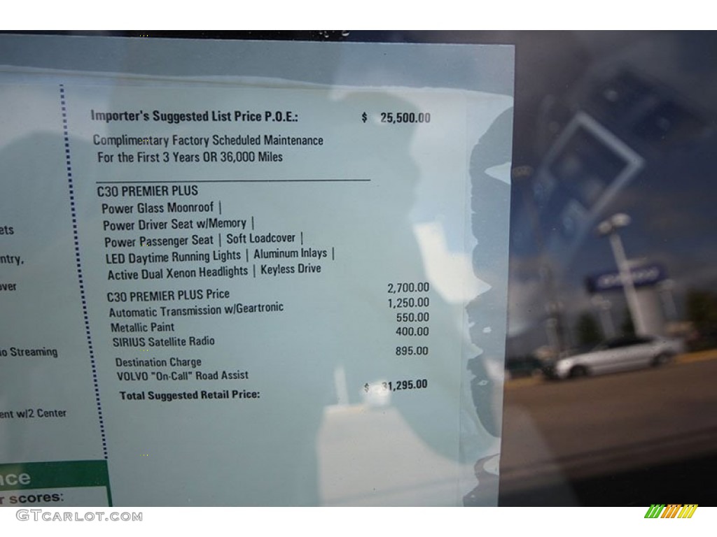 2013 Volvo C30 T5 Window Sticker Photo #68719342