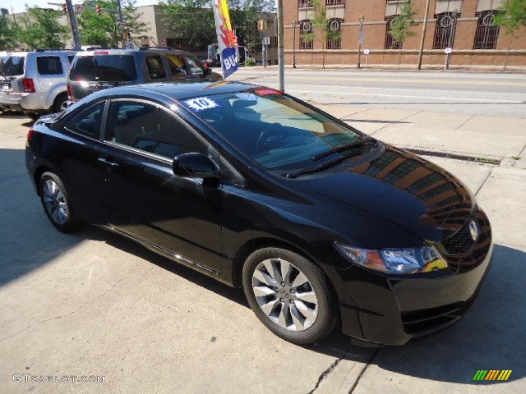2010 Civic EX Coupe - Crystal Black Pearl / Black photo #3