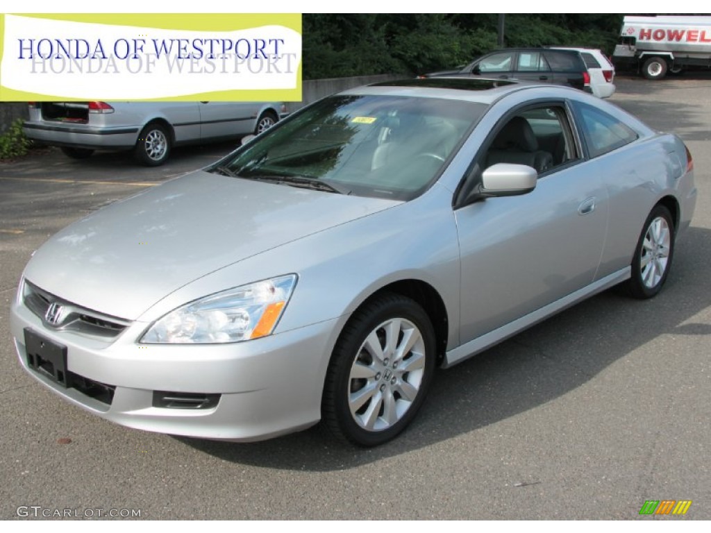 2007 Accord EX V6 Coupe - Alabaster Silver Metallic / Gray photo #1