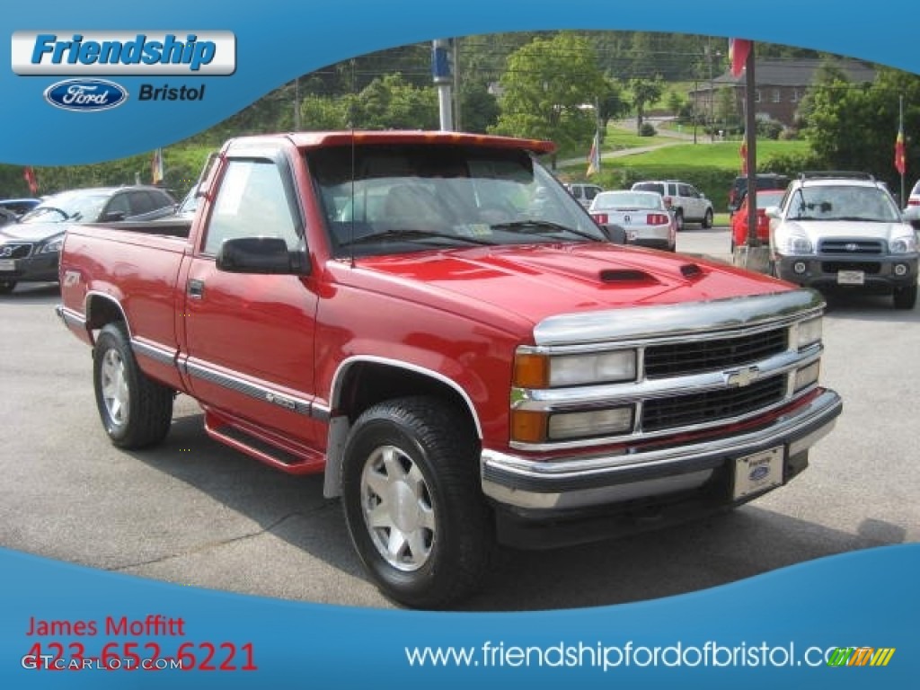 1997 C/K K1500 Regular Cab 4x4 - Dark Carmine Red Metallic / Red photo #4