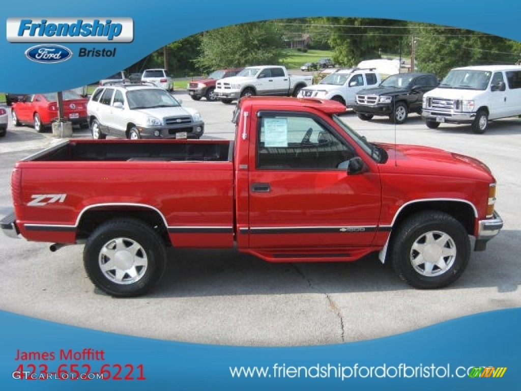 1997 C/K K1500 Regular Cab 4x4 - Dark Carmine Red Metallic / Red photo #5