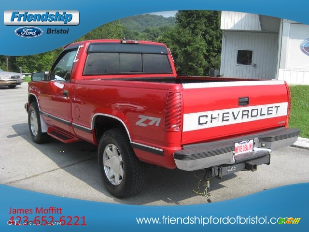 1997 C/K K1500 Regular Cab 4x4 - Dark Carmine Red Metallic / Red photo #8