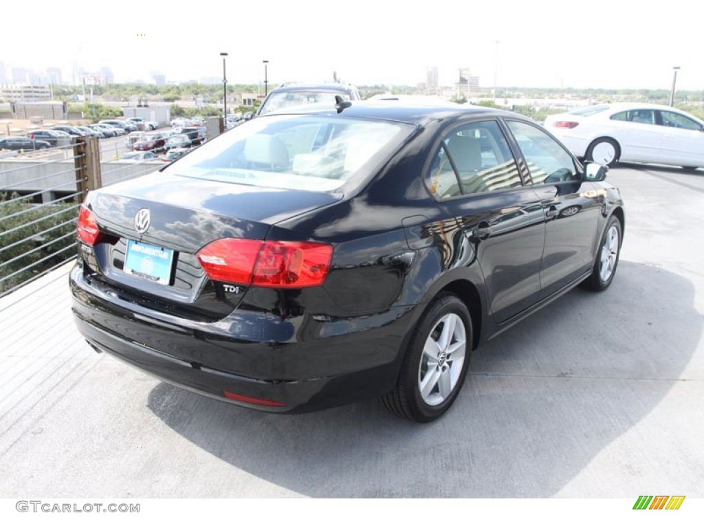 2012 Jetta TDI Sedan - Black / Cornsilk Beige photo #7