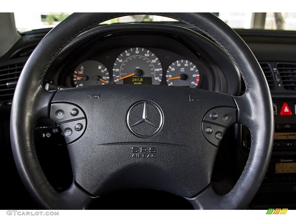 2003 Mercedes-Benz CLK 430 Cabriolet Charcoal Steering Wheel Photo #68727415