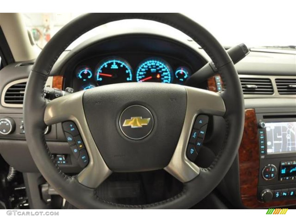 2013 Chevrolet Suburban LTZ 4x4 Ebony Steering Wheel Photo #68727964