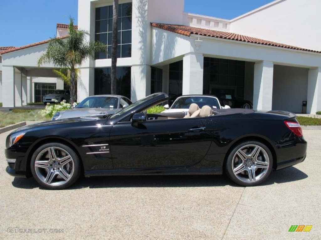 2013 SL 63 AMG Roadster - Black / AMG Beige/Brown photo #6