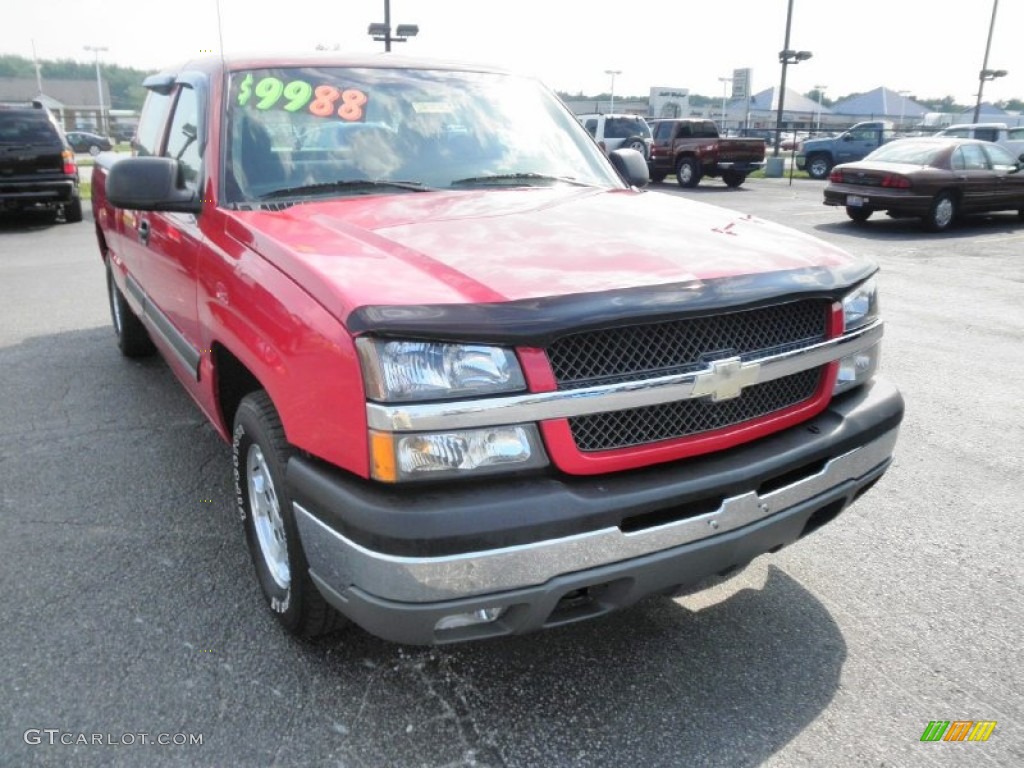 2003 Silverado 1500 LS Extended Cab - Victory Red / Dark Charcoal photo #2