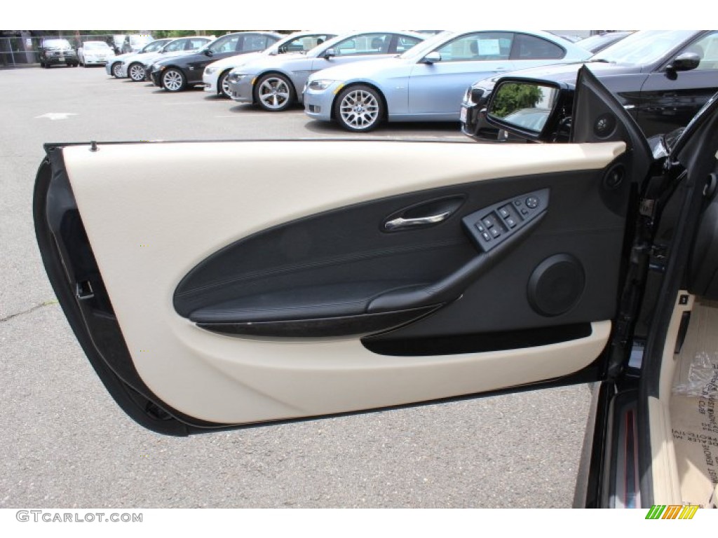 2009 BMW 6 Series 650i Convertible Cream Beige Dakota Leather Door Panel Photo #68731252