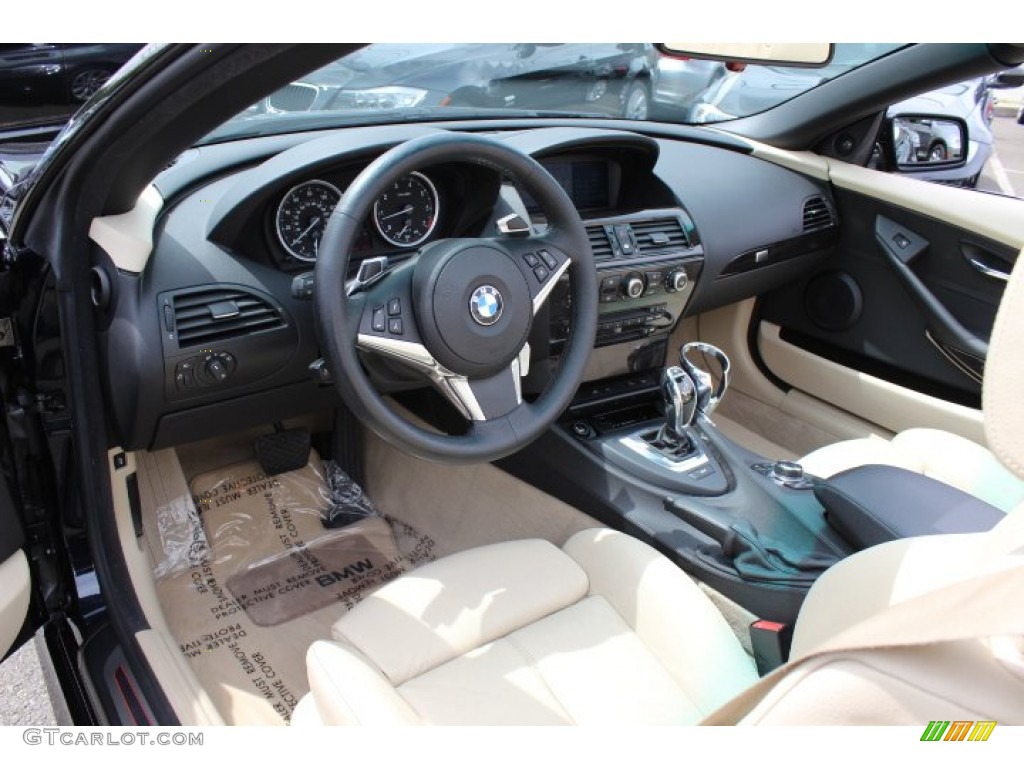 Cream Beige Dakota Leather Interior 2009 BMW 6 Series 650i Convertible Photo #68731261