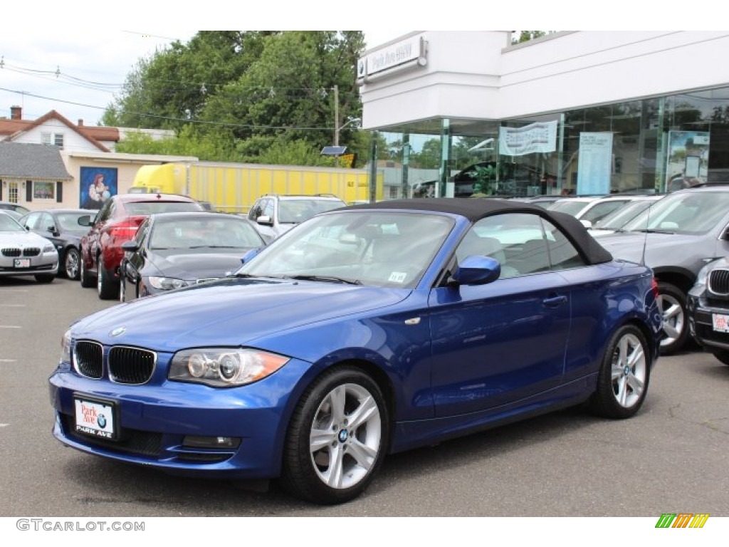 2010 1 Series 128i Convertible - Montego Blue Metallic / Gray Boston Leather photo #1