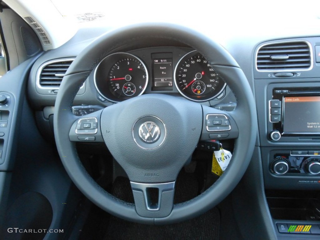 2013 Volkswagen Golf 4 Door TDI Titan Black Steering Wheel Photo #68731663