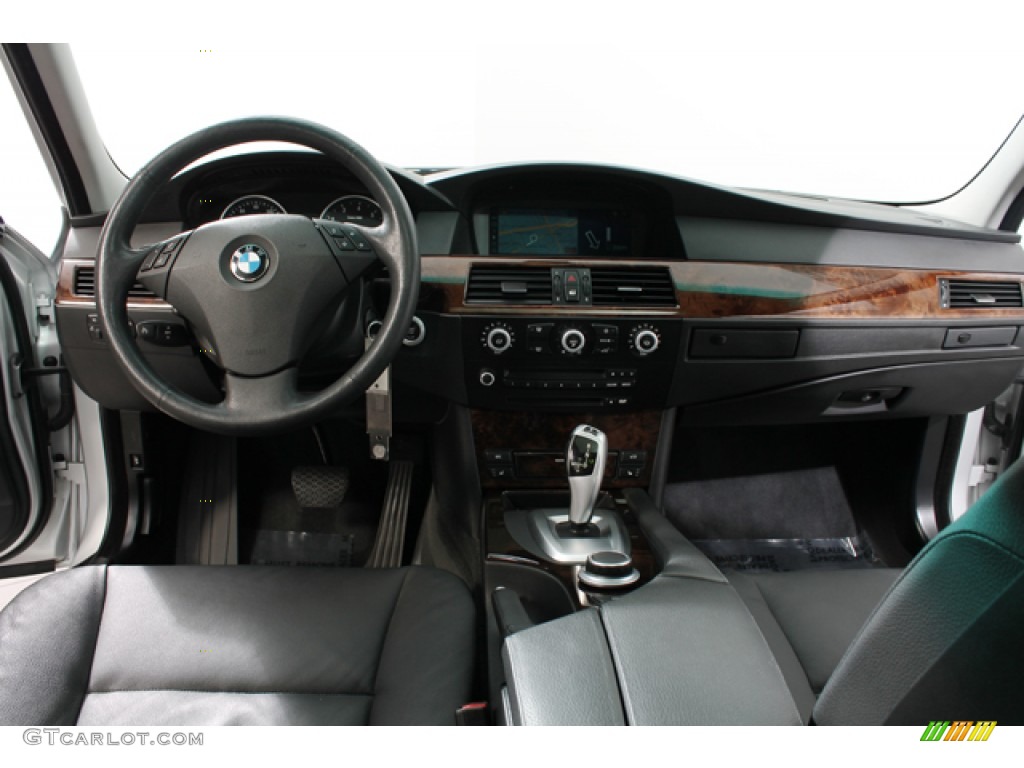 2008 BMW 5 Series 535xi Sedan Black Dakota Leather Dashboard Photo #68733535