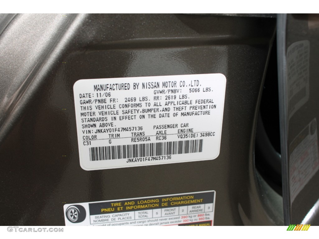2007 M Color Code C31 for Umbria Gray Metallic Photo #68734921