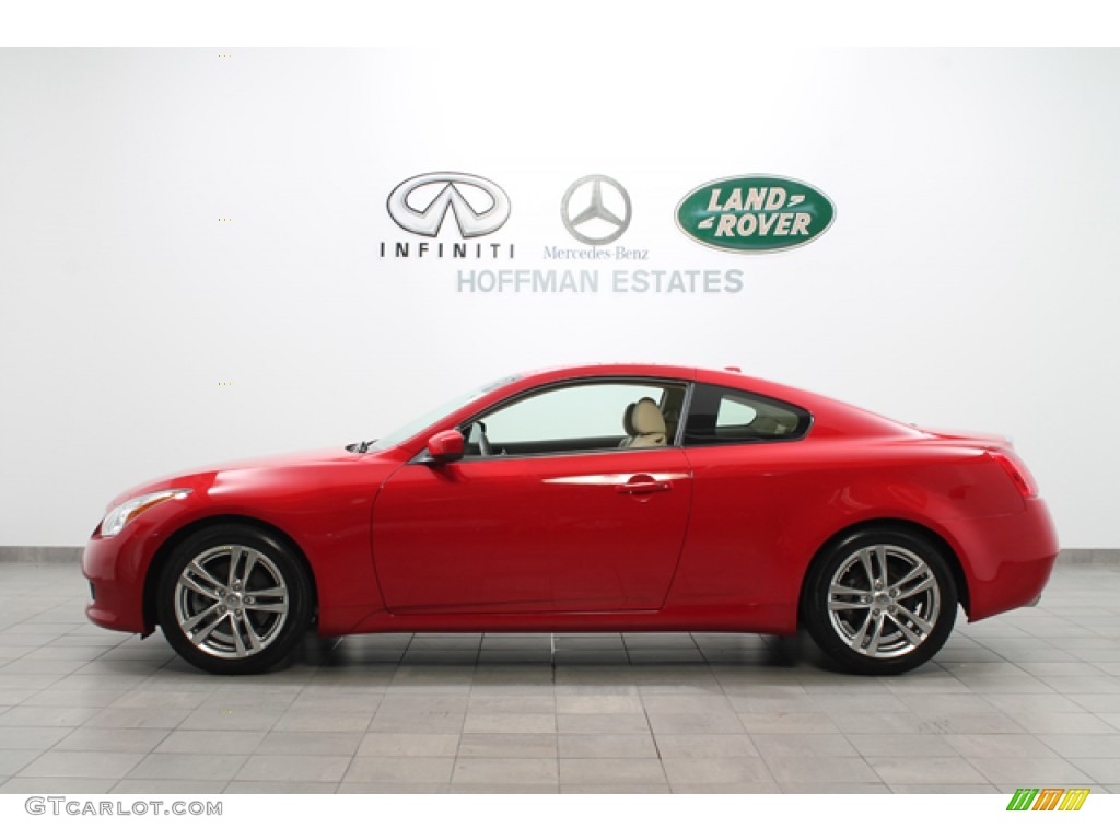 2009 G 37 Coupe - Vibrant Red / Wheat photo #2