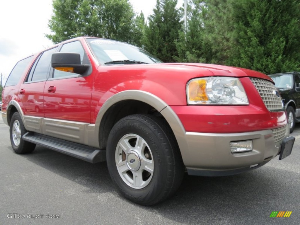 2003 Expedition Eddie Bauer - Laser Red Tinted Metallic / Medium Parchment photo #4