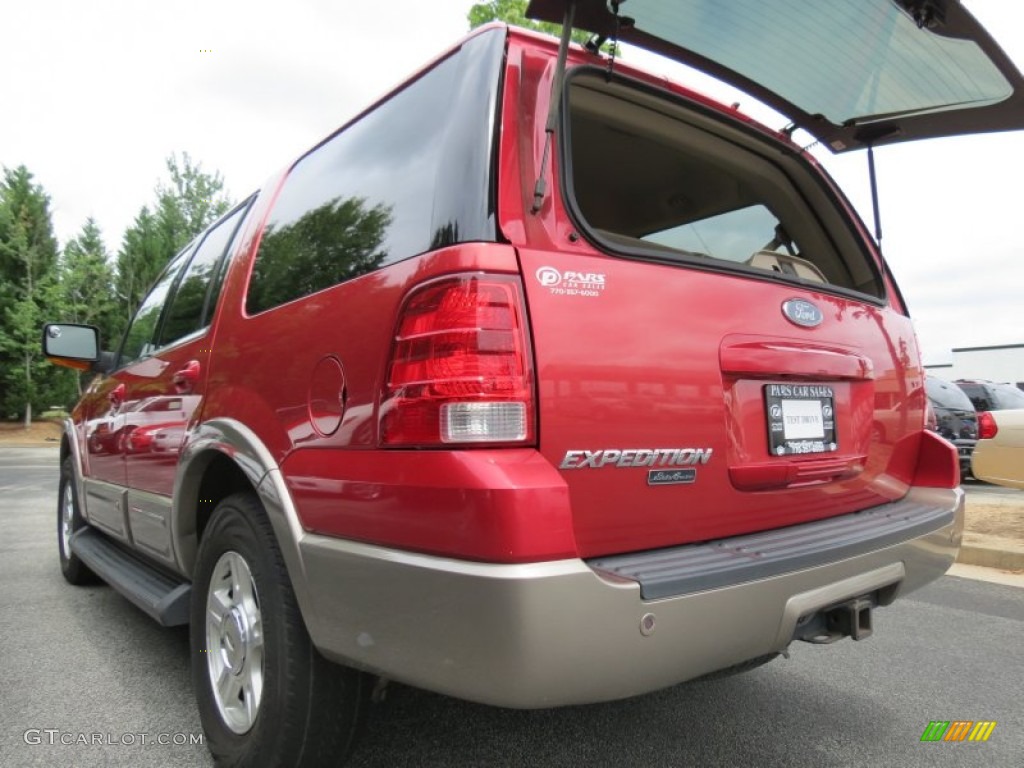 2003 Expedition Eddie Bauer - Laser Red Tinted Metallic / Medium Parchment photo #9