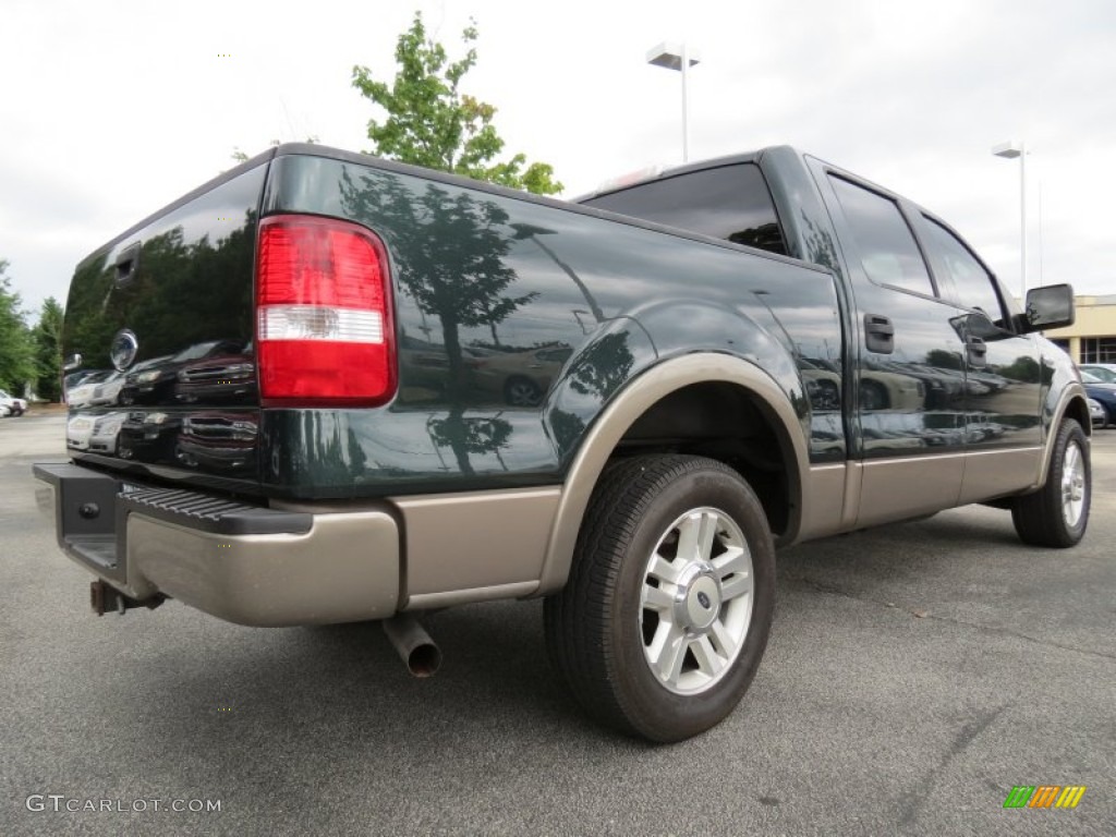 2004 F150 Lariat SuperCrew - Aspen Green Metallic / Tan photo #3