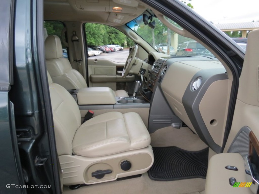 2004 F150 Lariat SuperCrew - Aspen Green Metallic / Tan photo #11