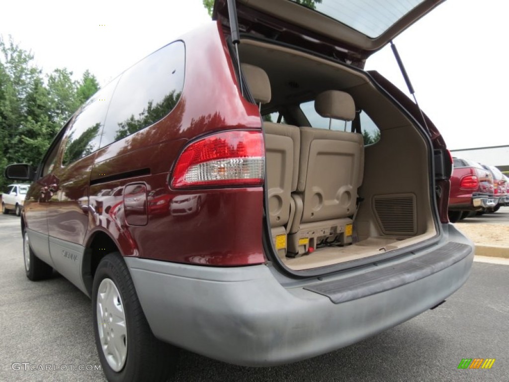 2002 Sienna CE - Vintage Red Pearl / Oak photo #8